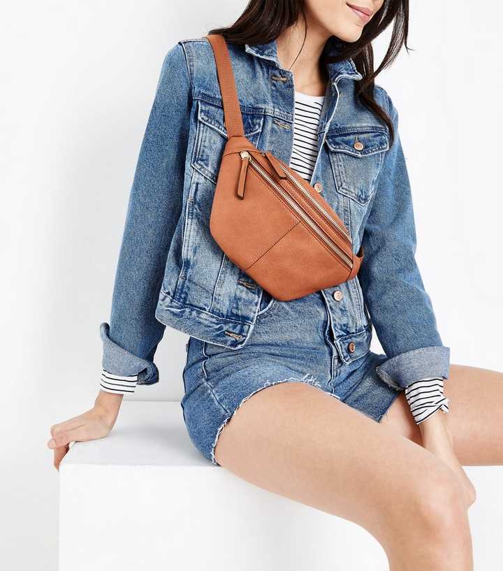 Tan Double Pocket Bum Bag