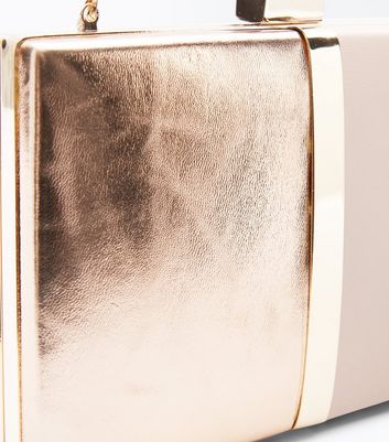 new look rose gold clutch bag