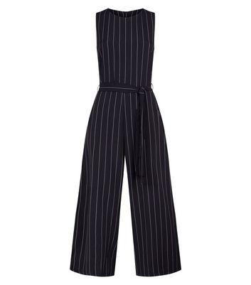 pinstripe culotte jumpsuit