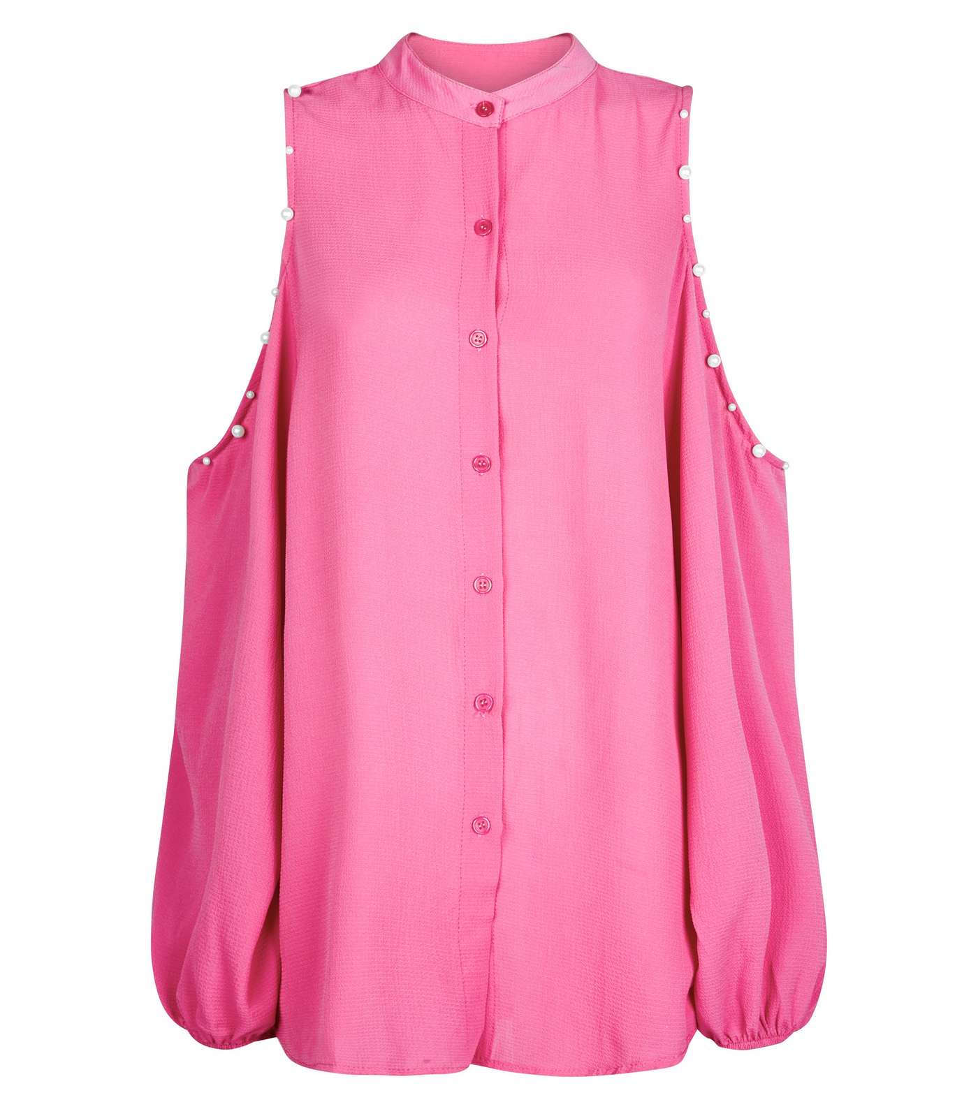 Mela Pink Pearl Cold Shoulder Blouse  Image 4