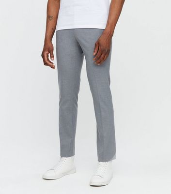 Image of Dark Grey Slim Fit Trousers New Look