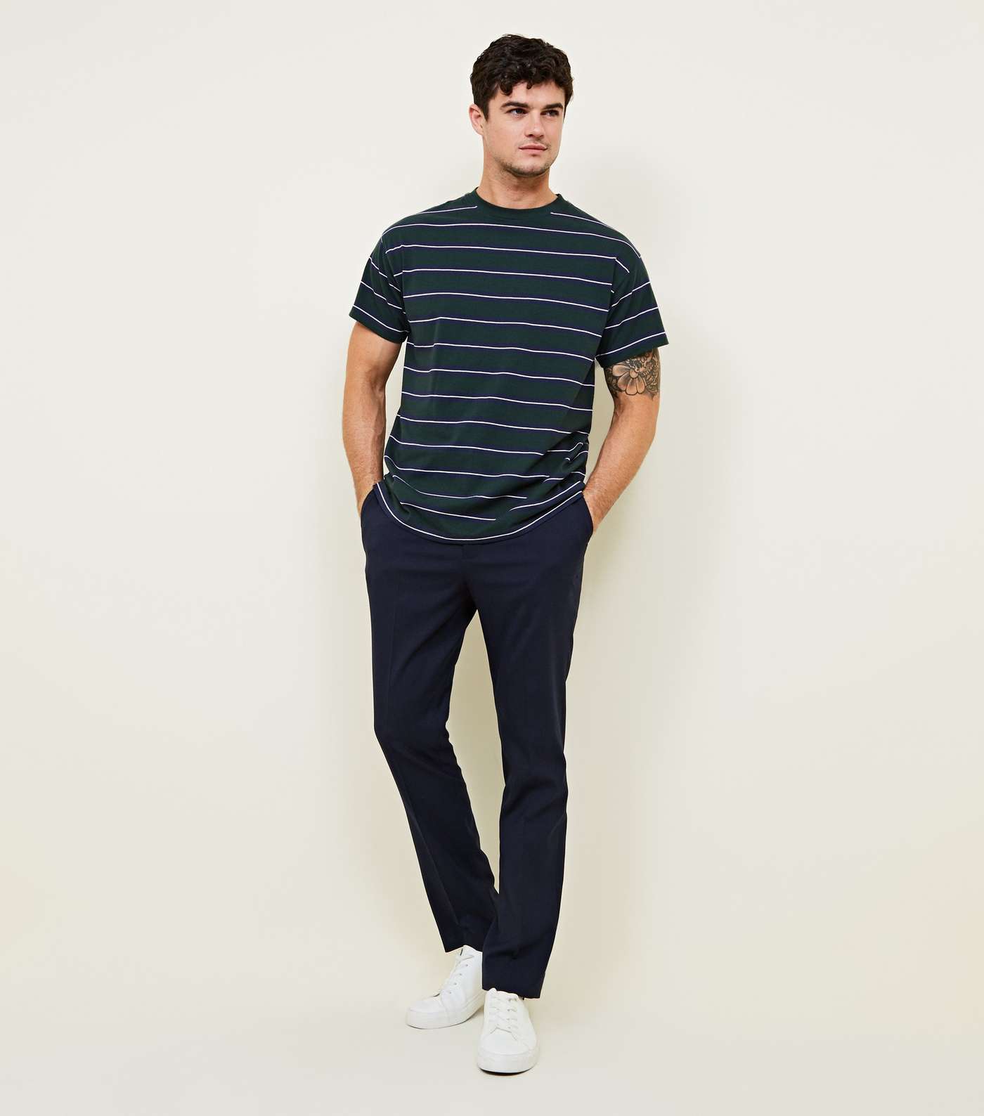 Navy Slim Fit Trousers Image 6