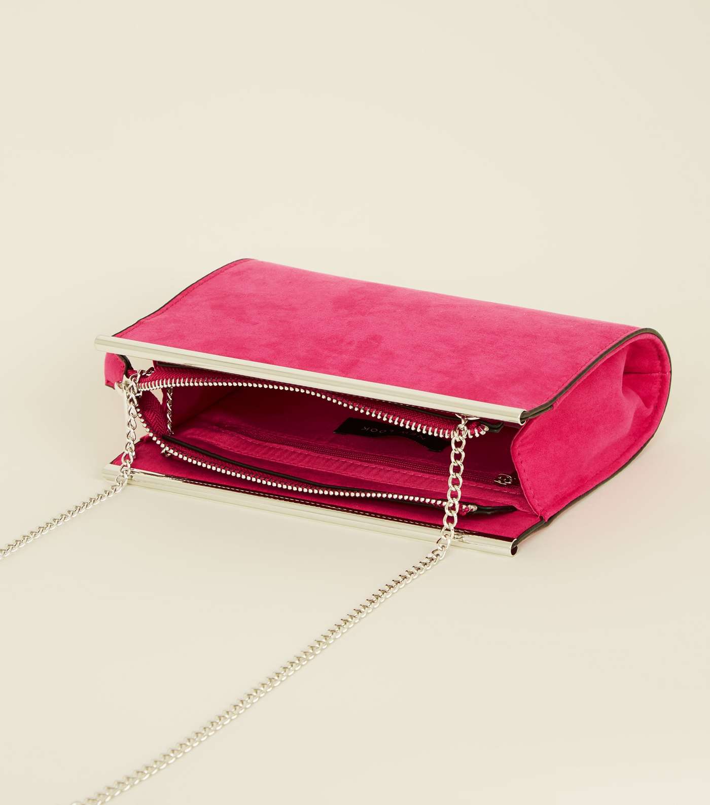 Bright Pink Suedette Bar Top Shoulder Bag Image 5