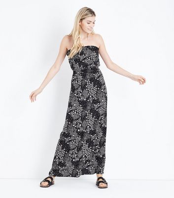 bandeau black maxi dress