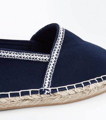 Wide Fit Navy Canvas Espadrilles | New Look