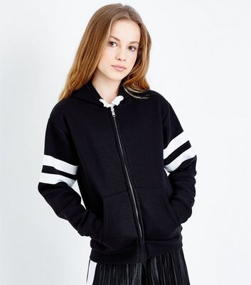 girls black zip hoodie