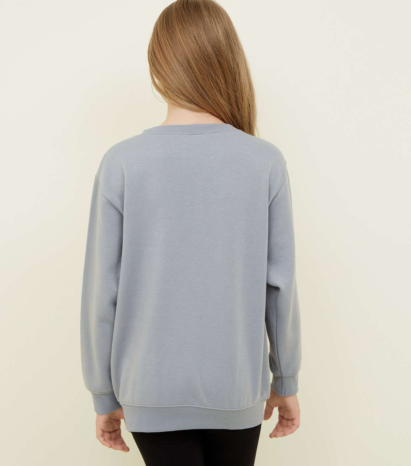 Girls Grey 96 United States Longline Sweatshirt Image 3