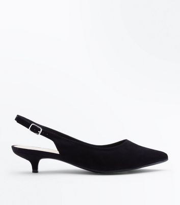 black wide fit kitten heels