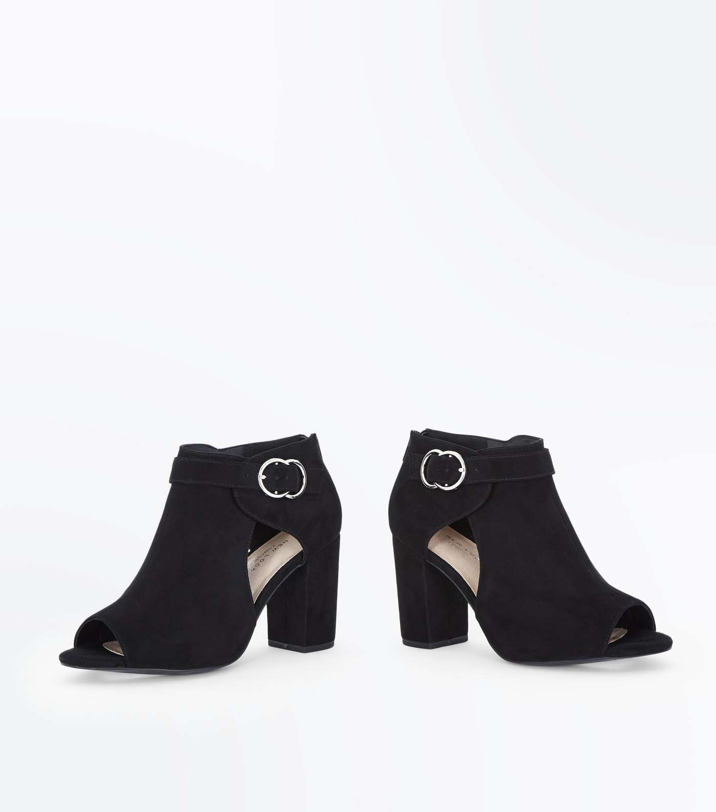 Wide Fit Black Comfort Flex Ring Side Heels Image 3