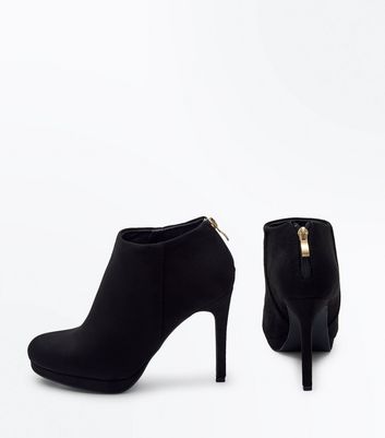 black comfort suedette platform shoe boots