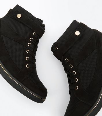 high top black trainers womens