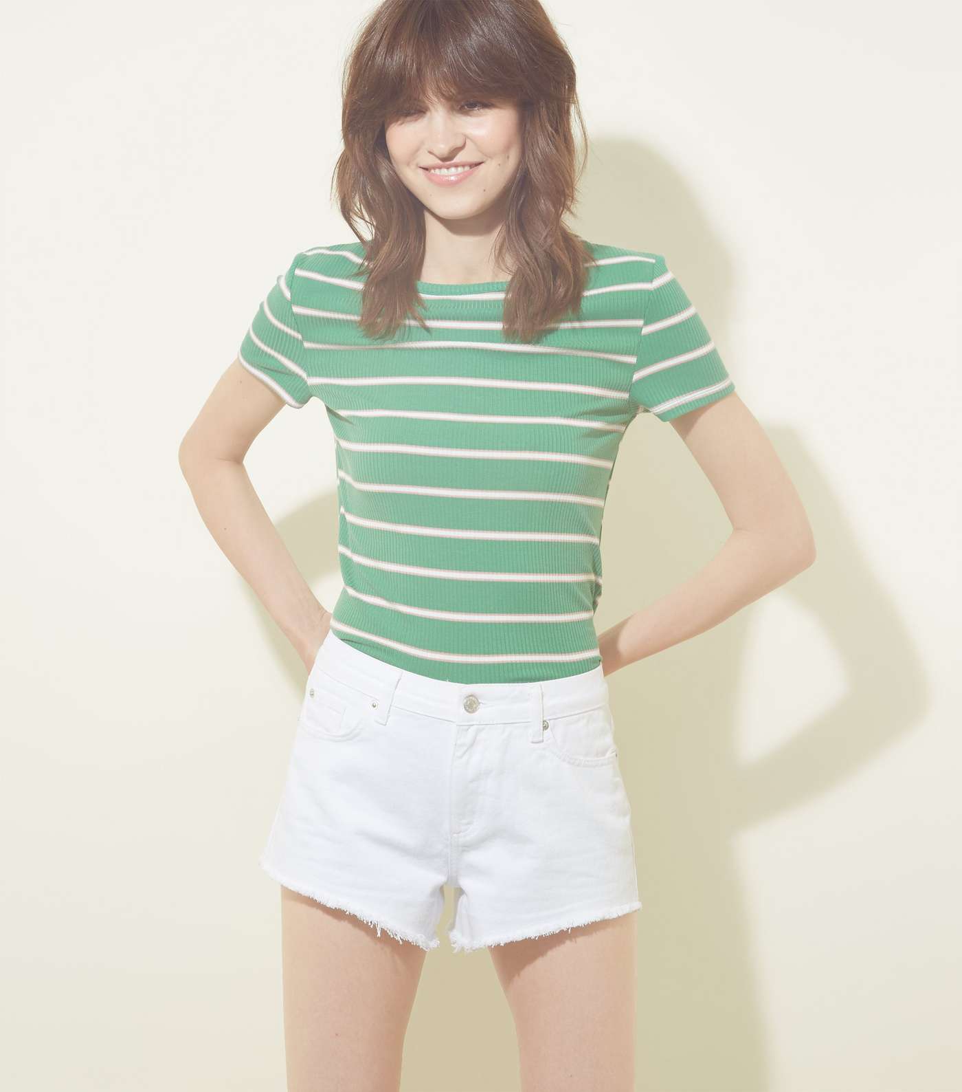 Green Stripe Ribbed T-Shirt Image 5