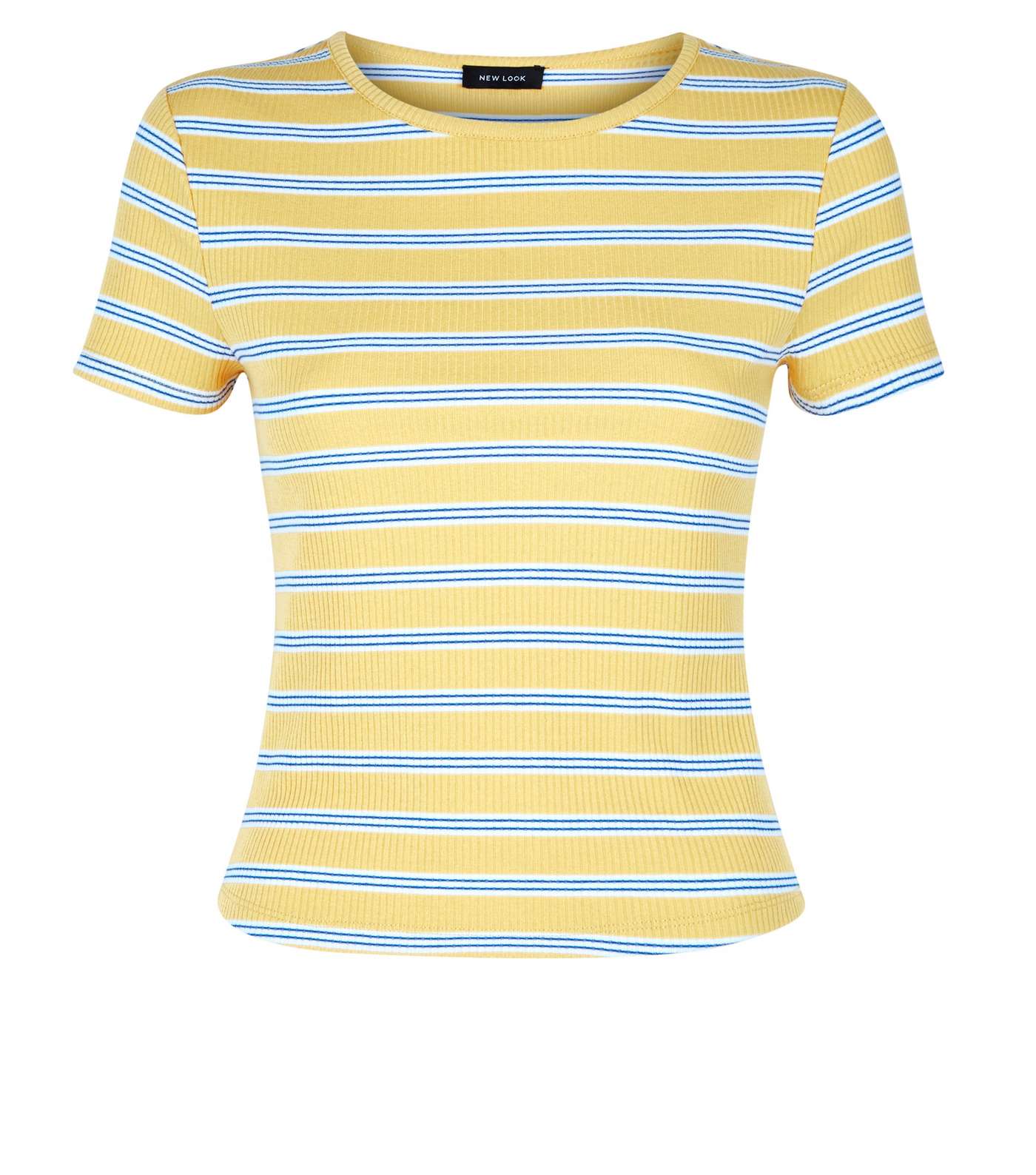 Mustard Stripe Ribbed T-Shirt Image 4