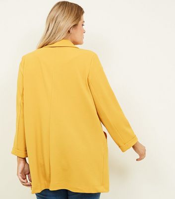 Curves Mustard Longline Blazer New Look