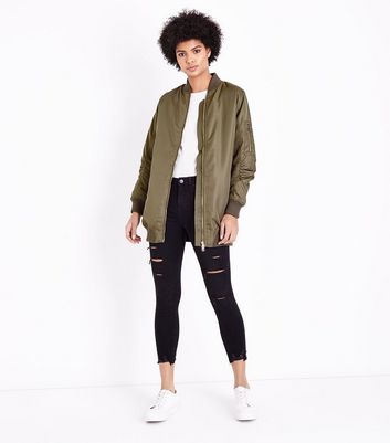 satin longline jacket