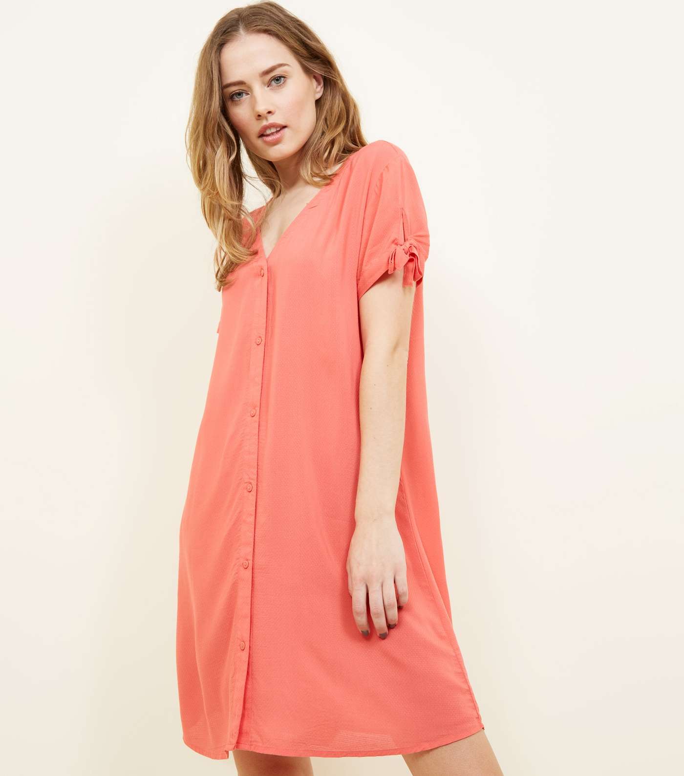 JDY Bright Pink Button Front Dress