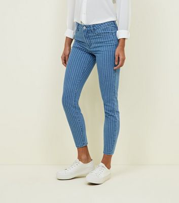 pinstripe blue jeans