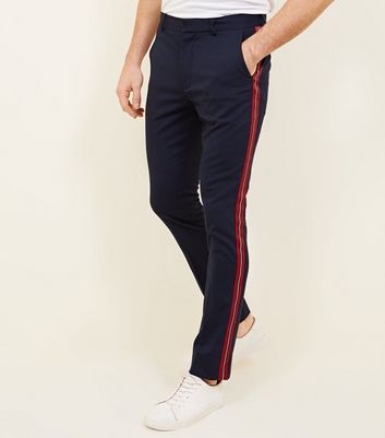 Navy Mid Rise Slim Suit Trousers  New Look
