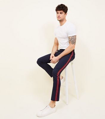 Topman relaxed side stripe trousers with elasticated waistband in stone |  ASOS