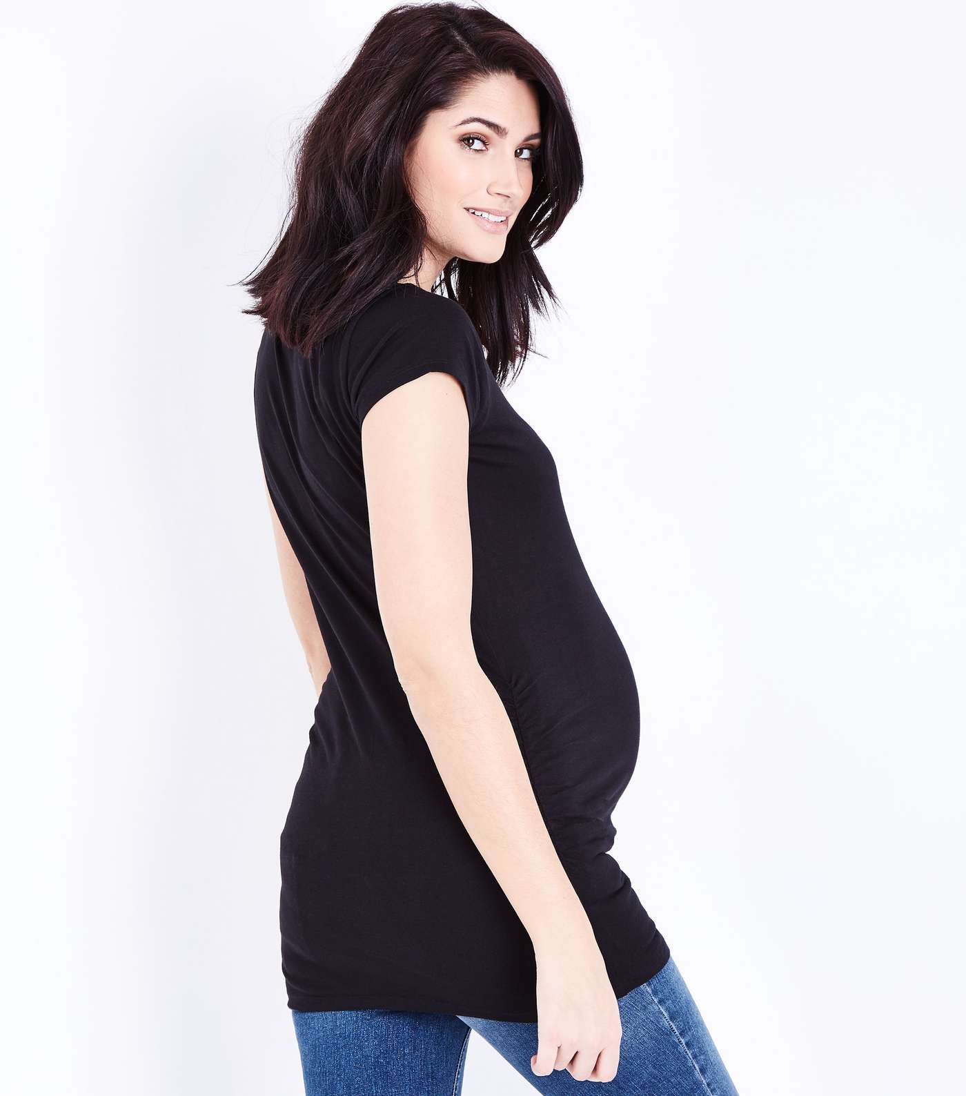 Maternity Black Short Sleeve T-Shirt Image 3