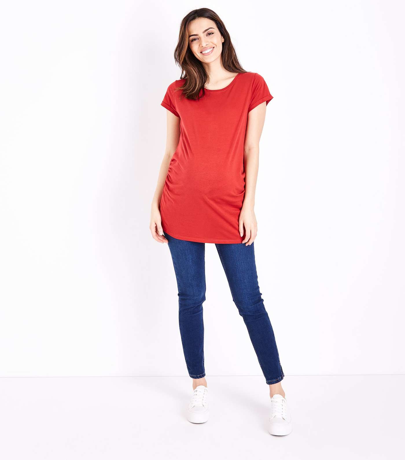 Maternity Red Short Sleeve T-Shirt Image 2