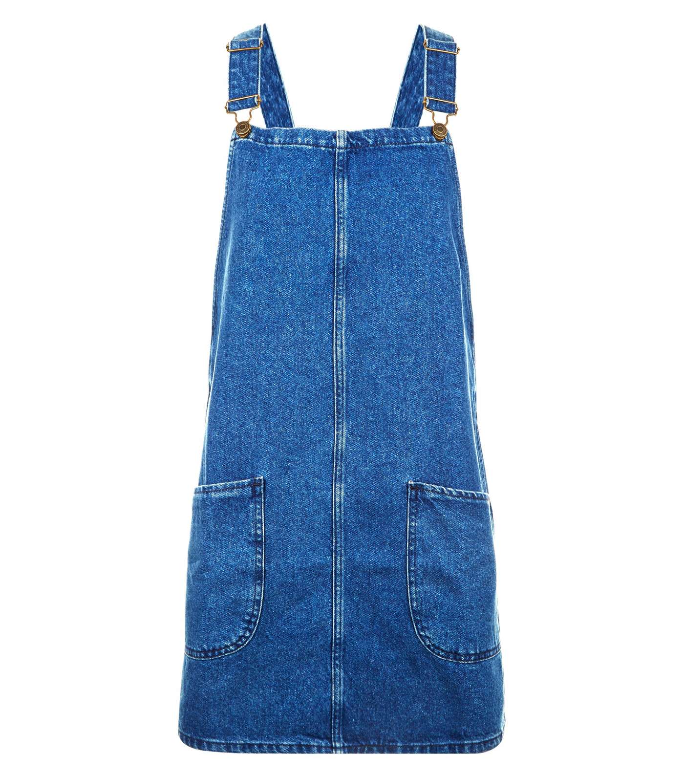 Petite Blue Denim Pinafore Dress Image 4