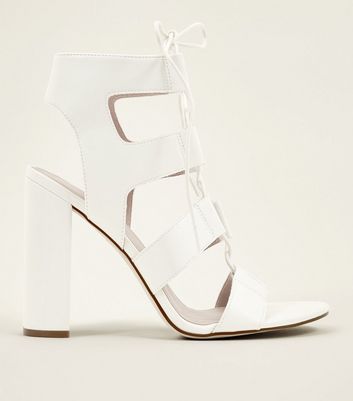 new look white sandal heels