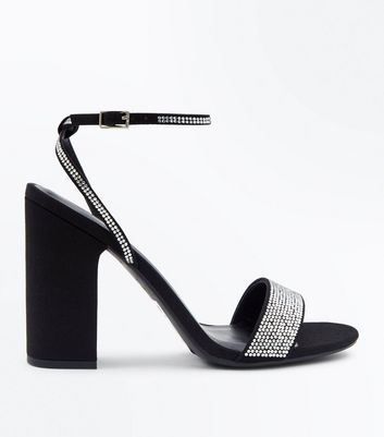 new look diamante block heel sandal