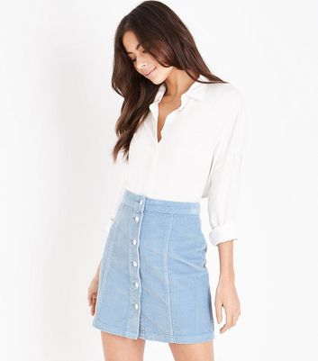 light blue corduroy skirt