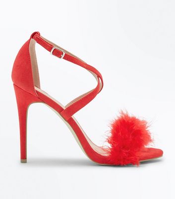 red feather sandals