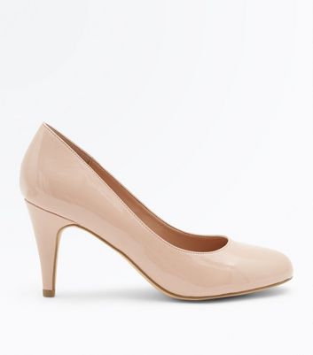 nude patent brogues