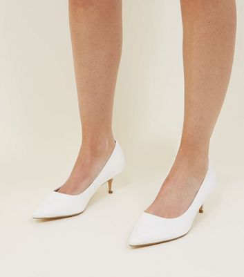 white kitten heels wide fit