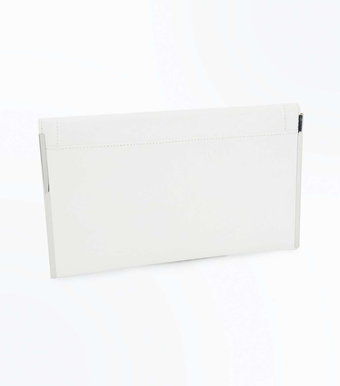 White Faux Snakeskin  Clutch Bag Image 6