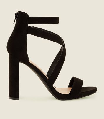 new look black strappy heels