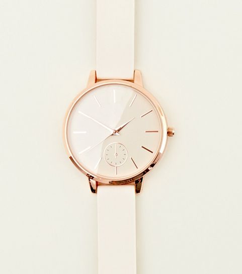 Rose Gold Silicone Strap Watch