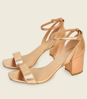 gold wide fit mid heels