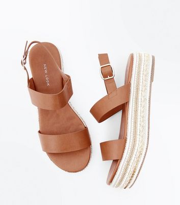 tan flatform sandals uk
