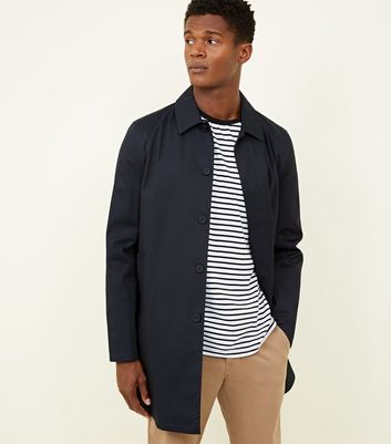 Men's Navy Longline Single Breasted Mac New Look shop for Men's Navy Longline Single Breasted Mac New Look at Shopo