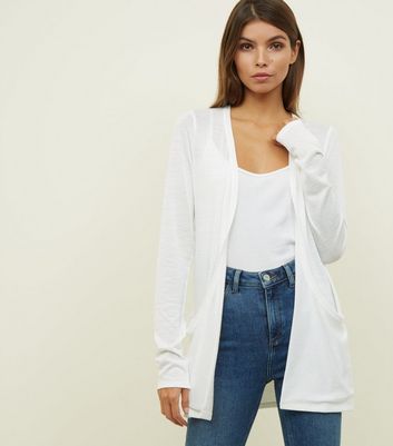 white longline cardigan