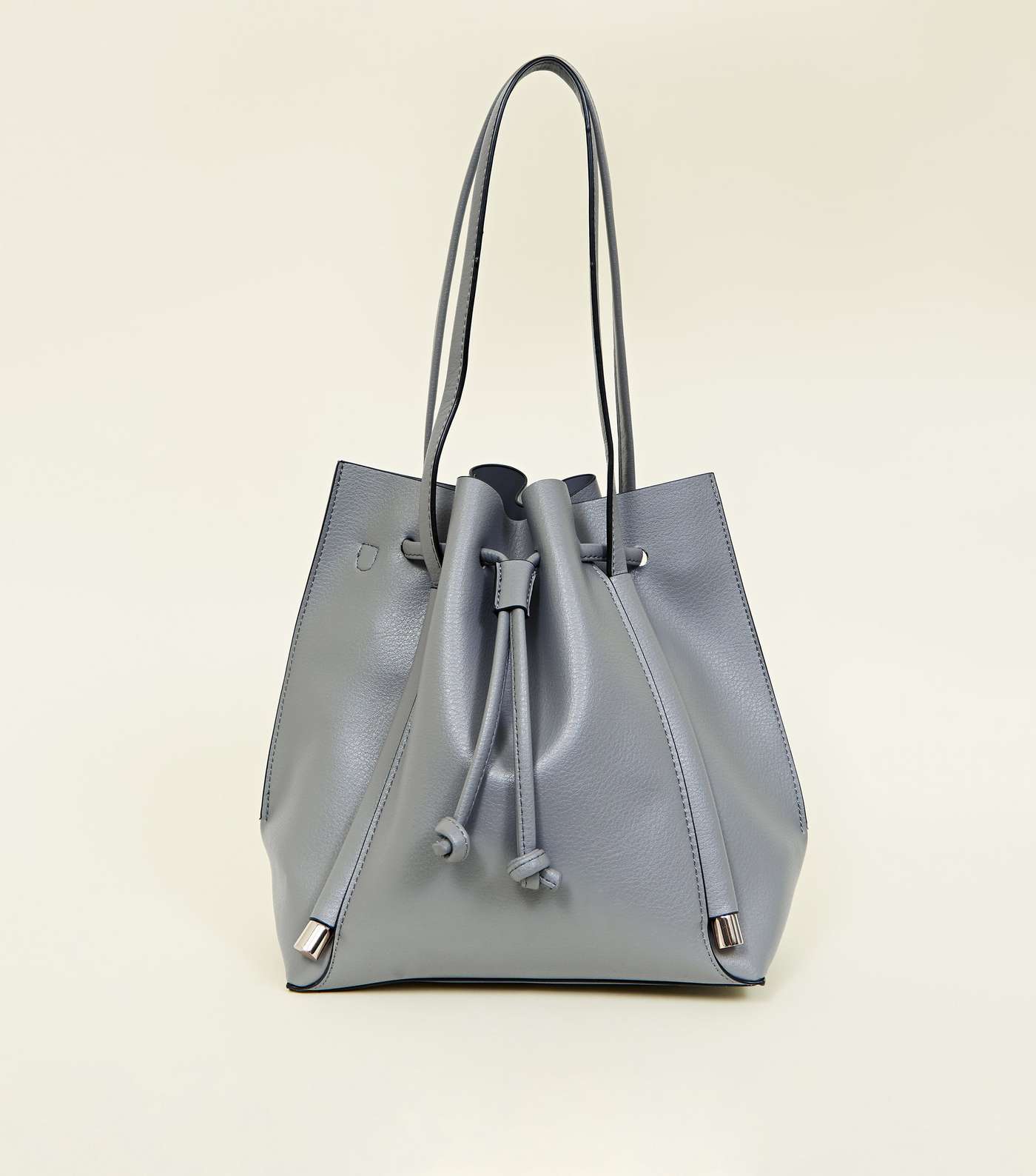 Dark Grey Slouch Drawstring Shopper Tote Bag