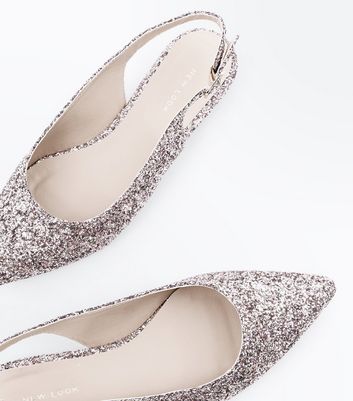 silver flat shoes new look