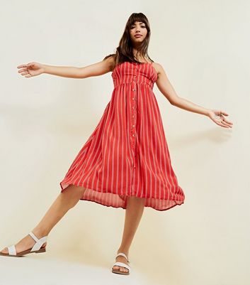 red striped midi dress