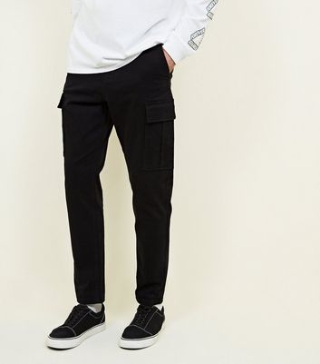 new look cargo trouser in black