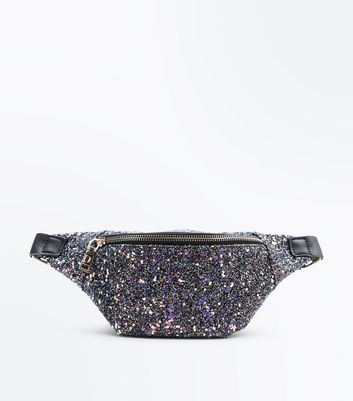 black sequin bumbag