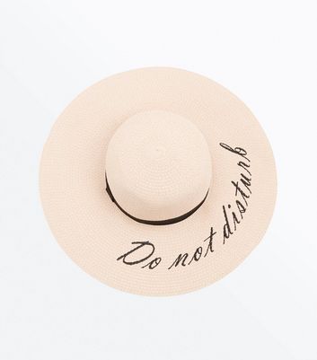 Pink Do Not Disturb Slogan Floppy Hat