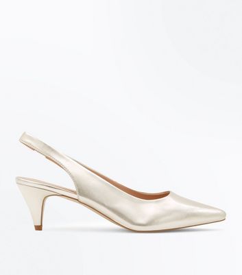 metallic slingback shoes