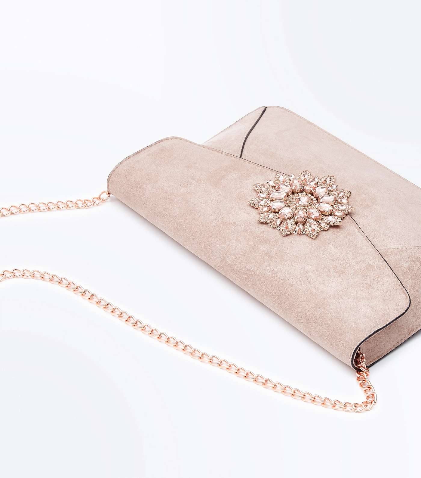 Pale Pink Brooch Front Clutch Bag Image 4