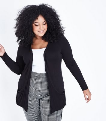 Curves Black Longline Oversized Cardigan | New Look