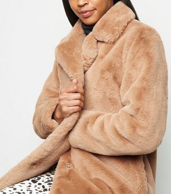 New look faux fur longline coat best sale