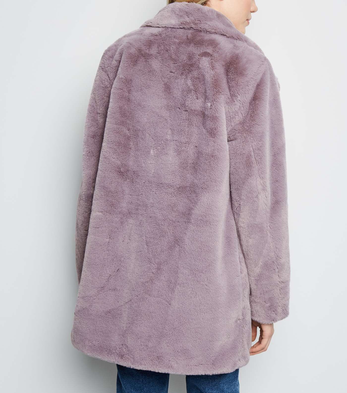 Lilac Faux Fur Longline Coat  Image 5